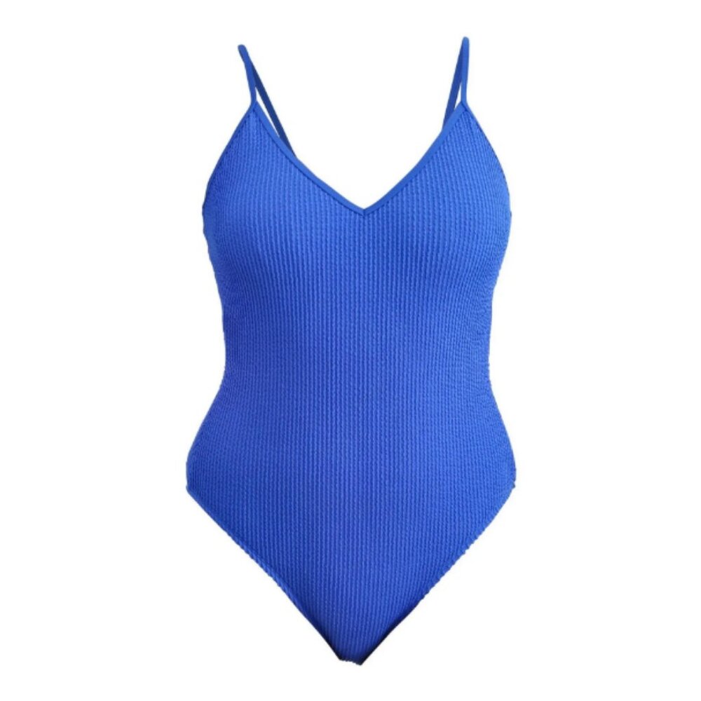 No Boundaries Crinkle High Leg One Piece Swimsuit Size Small 3-5